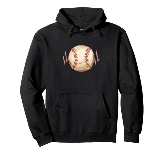 Baseball Heartbeat Batter Hoodie - Custom Art Print Men Women - T-Shirt, Sweatshirt, Hoodie