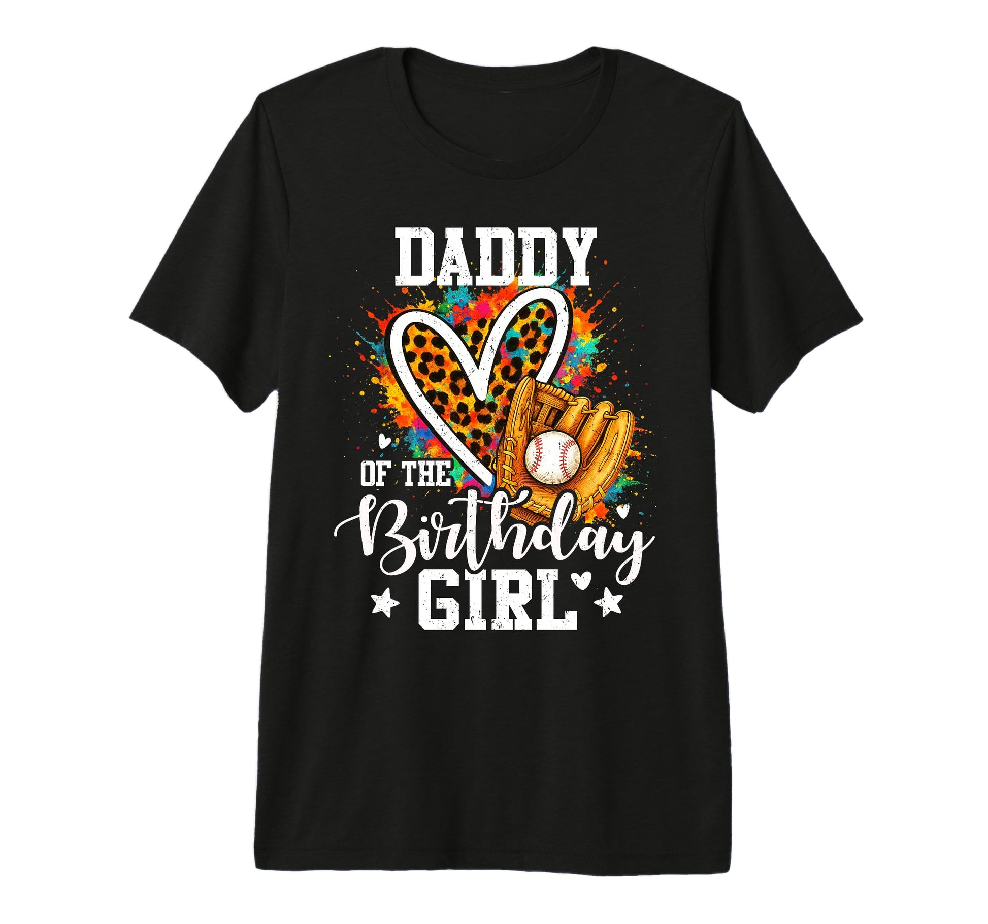Daddy Birthday Baseball Player Leopard T-Shirt - Minimalist Print Unisex - T-Shirt, Sweatshirt, Hoodie