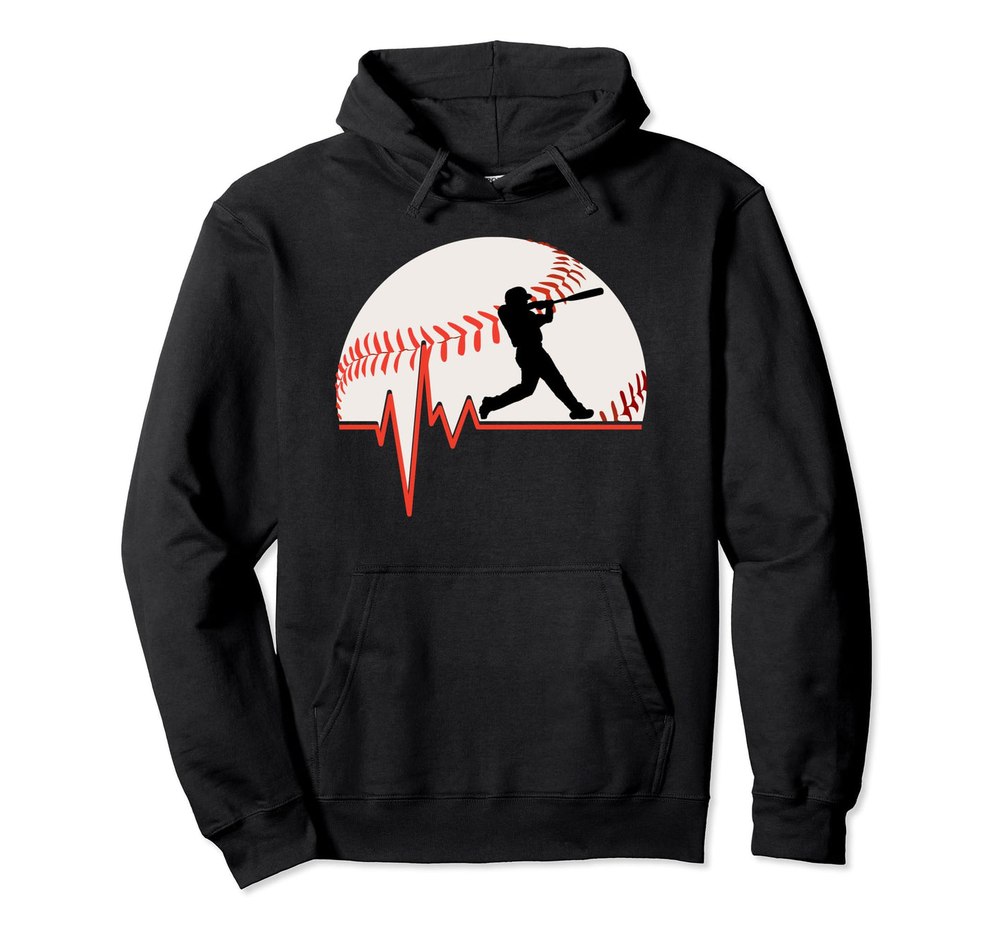 Funny Baseball Heartbeat Hoodie - Casual Everyday Wear for Adults - T-Shirt, Sweatshirt, Hoodie
