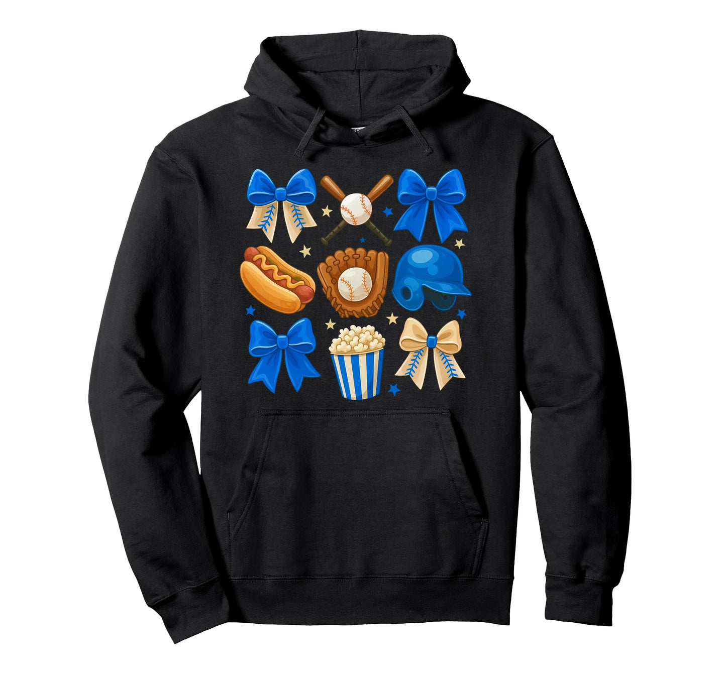 Coquette Bow Baseball Game Day Hoodie - Casual Everyday Wear for Adults - T-Shirt, Sweatshirt, Hoodie