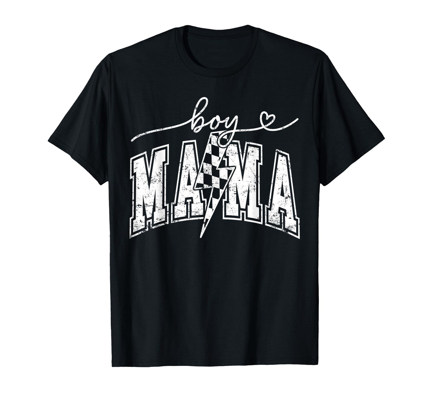 Mama Lightning Bolt Checkered Mothers T-Shirt - Fun Novelty Design Unisex - T-Shirt, Sweatshirt, Hoodie
