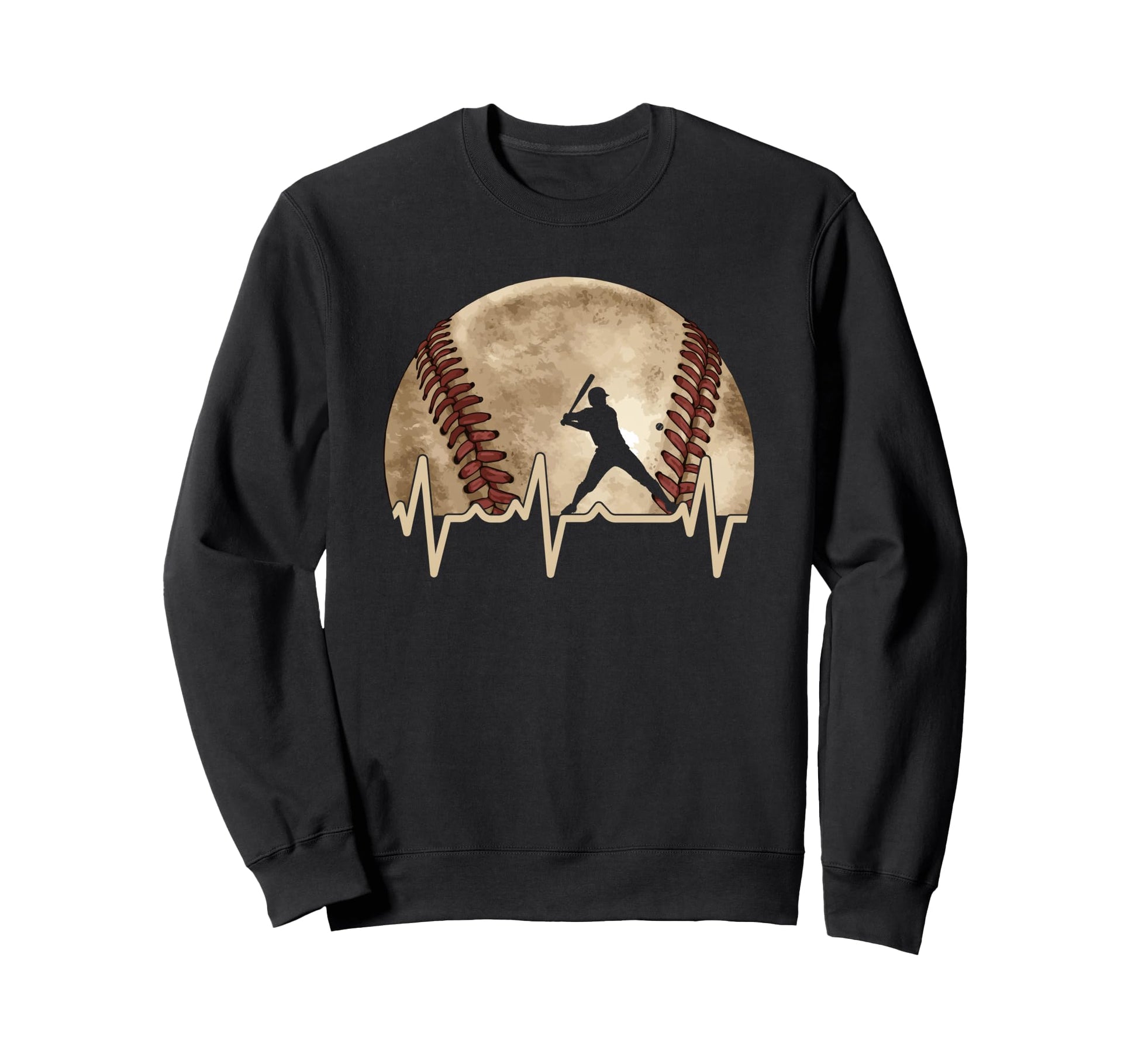 Baseball Heartbeat Baseball Player Sweatshirt - Streetwear Style Unisex - T-Shirt, Sweatshirt, Hoodie
