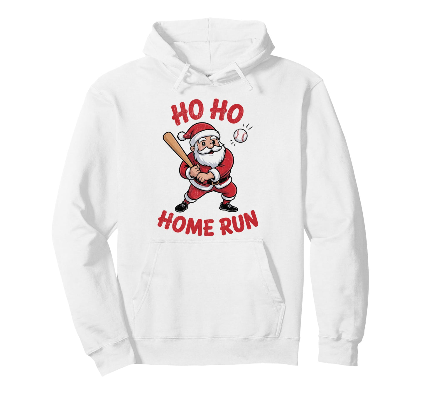 Ho Ho Home Run Funny Baseball Lover Hoodie - Custom Art Print Men Women - T-Shirt, Sweatshirt, Hoodie