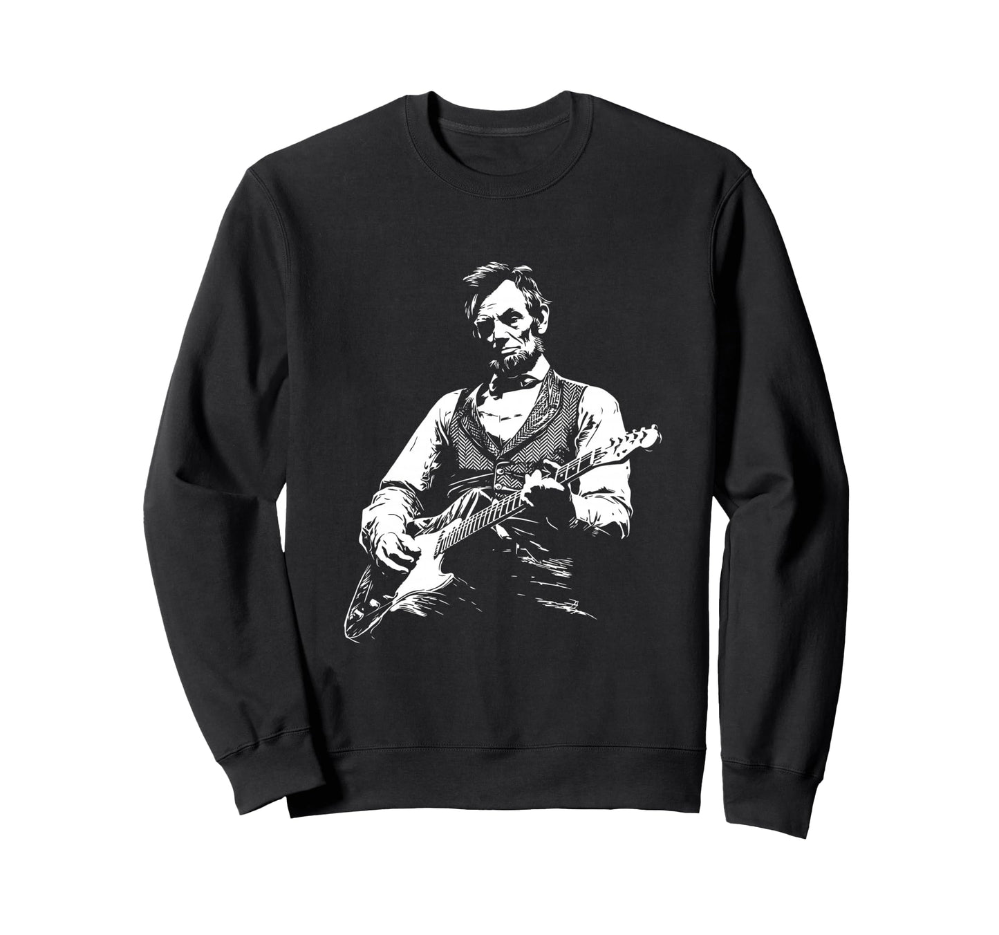 Abraham Lincoln Playing Electric Sweatshirt - Unique Graphic Men Women - T-Shirt, Sweatshirt, Hoodie