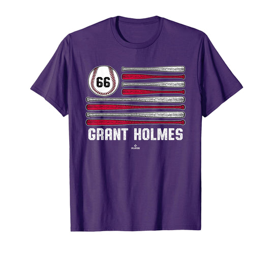 Baseball American Flag Grant Holmes T-Shirt - Custom Art Print for Adults - T-Shirt, Sweatshirt, Hoodie