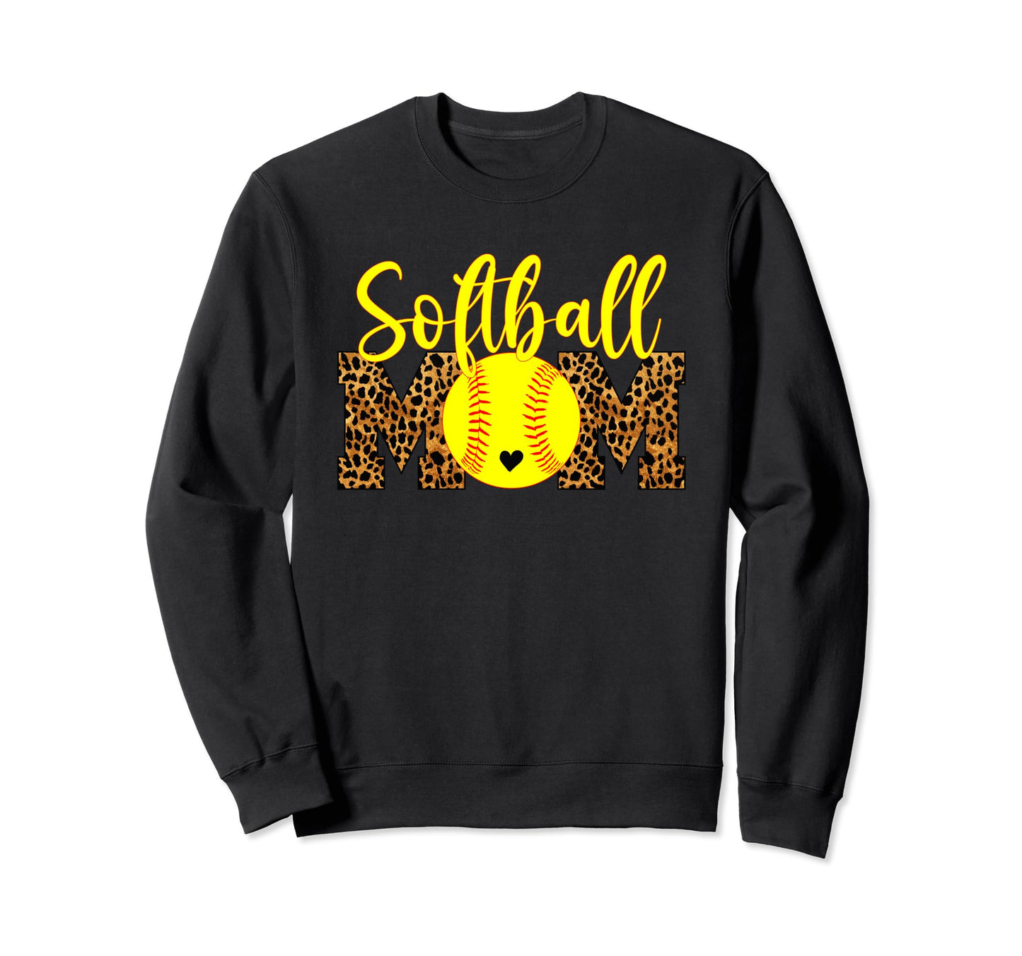 Softball Mom Leopard Funny Softball Sweatshirt - Novelty Apparel Men Women - T-Shirt, Sweatshirt, Hoodie