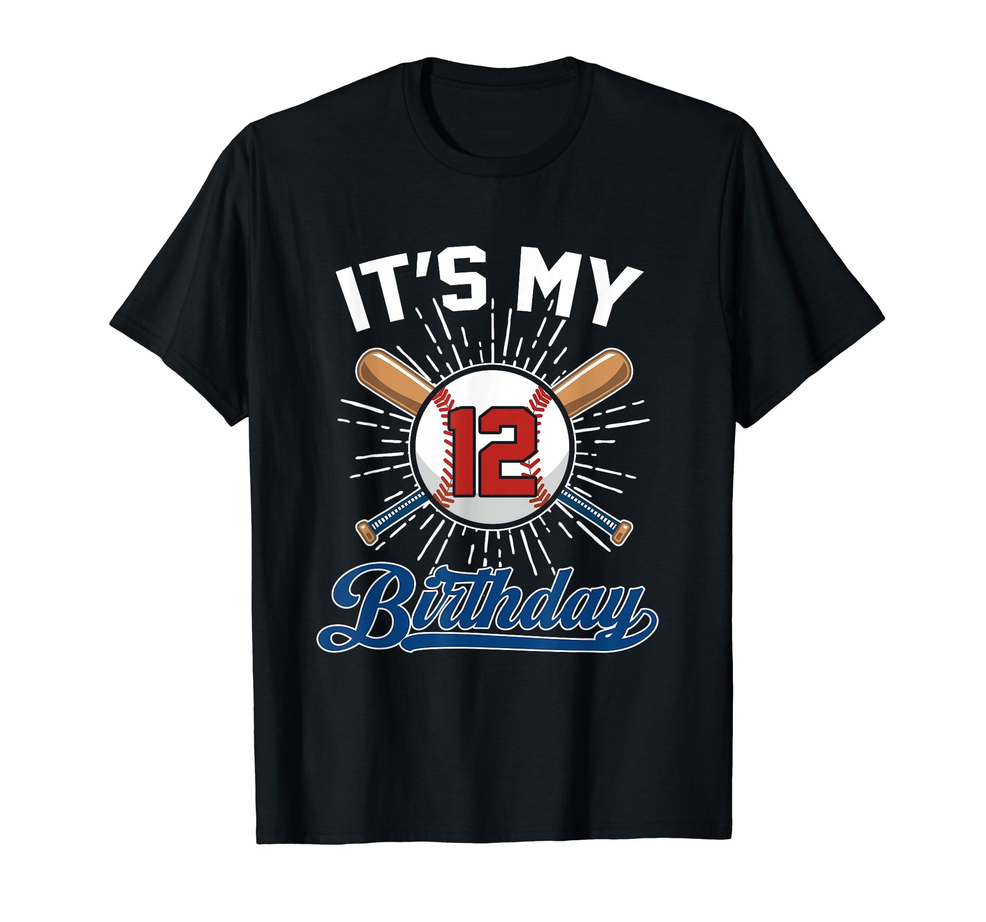 Its My 12Th Birthday Baseball 12 T-Shirt - Aesthetic Graphic Men Women - T-Shirt, Sweatshirt, Hoodie
