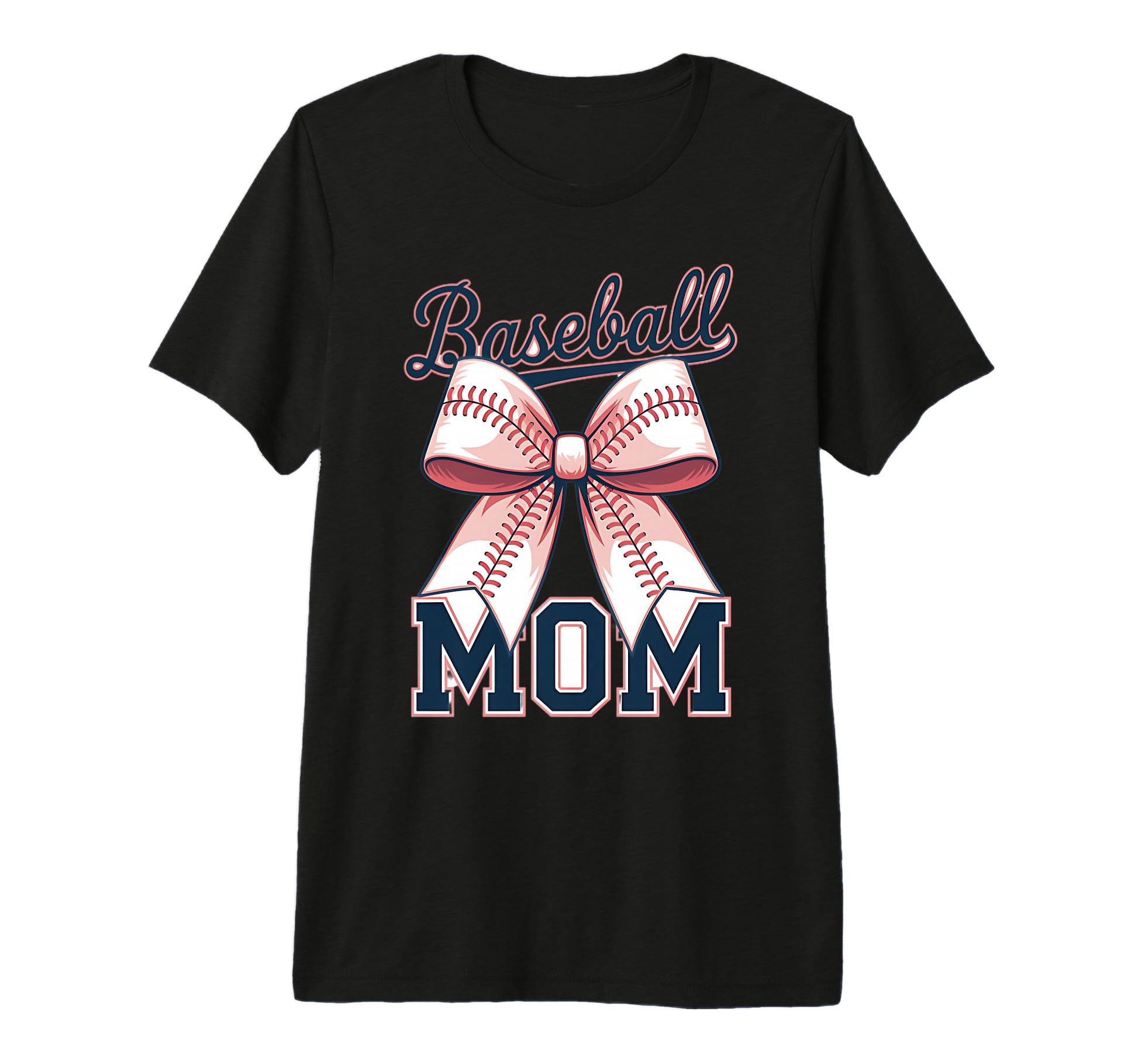 Baseball Mom Coquette Bow Tri Blend T-Shirt - Custom Art Print Men Women - T-Shirt, Sweatshirt, Hoodie
