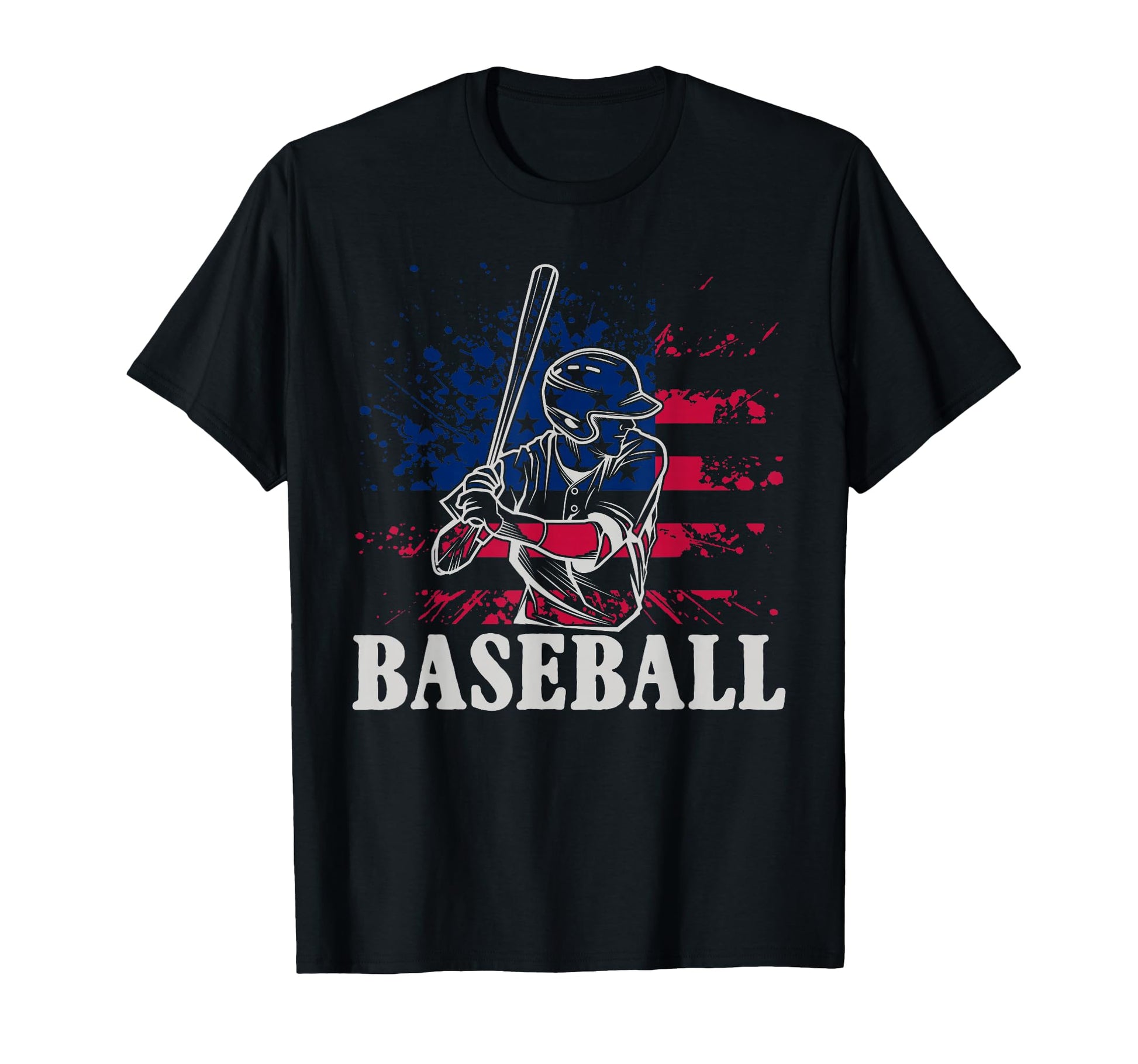 American Sport Baseball Player Us Flag T-Shirt - Trendy Graphic Unisex - T-Shirt, Sweatshirt, Hoodie