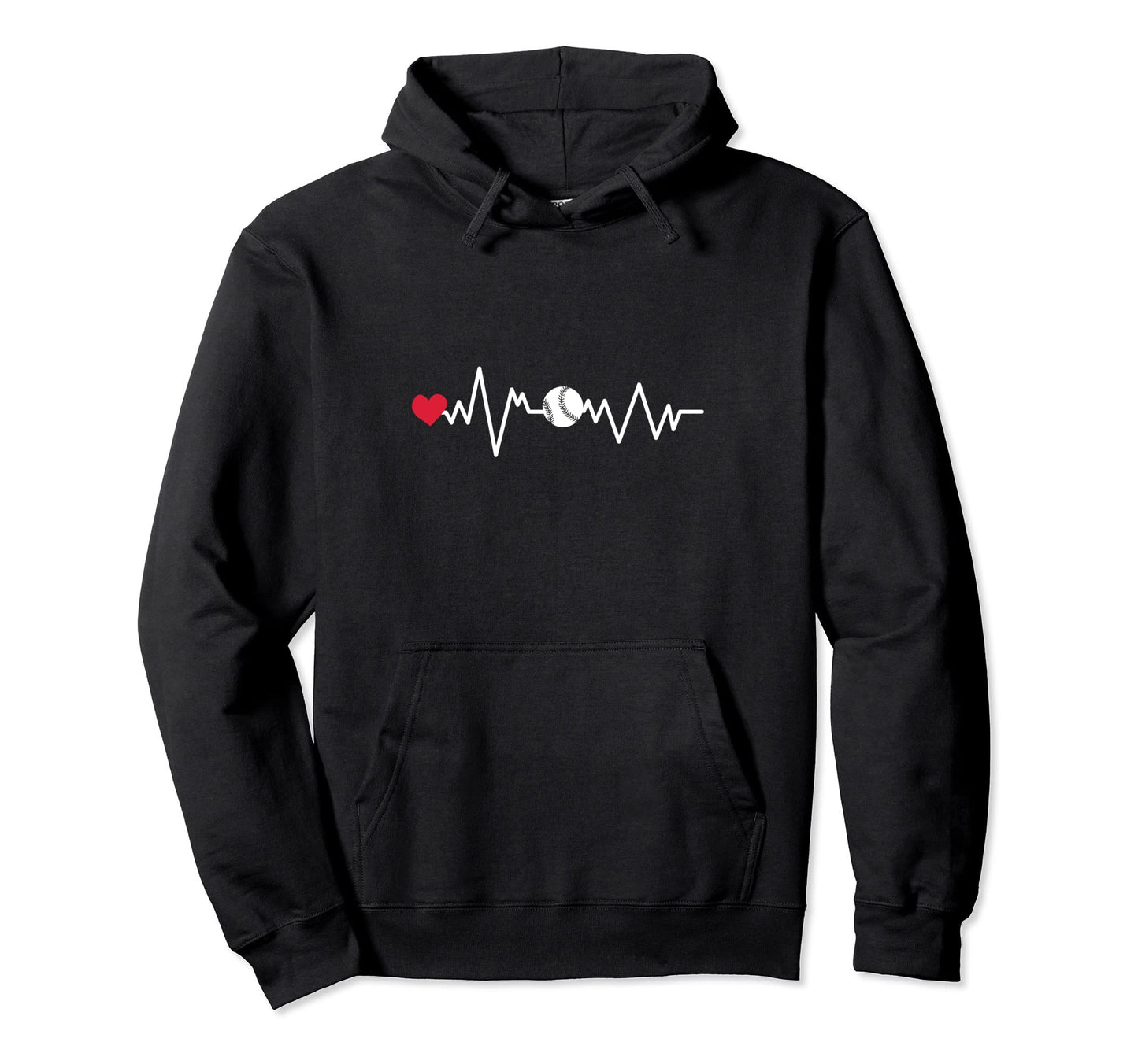 Ecg Heartbeat Softball Player Softball Hoodie - Novelty Apparel Unisex - T-Shirt, Sweatshirt, Hoodie