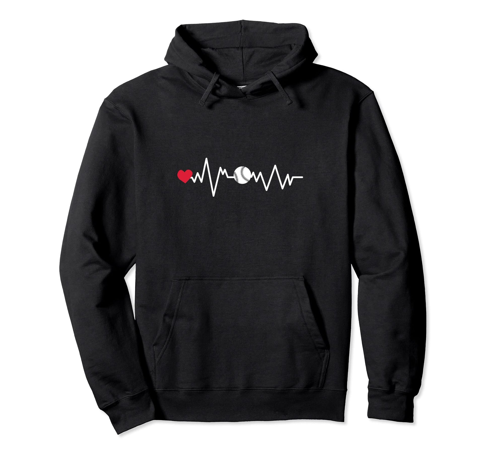 Ecg Heartbeat Softball Player Softball Hoodie - Novelty Apparel Unisex - T-Shirt, Sweatshirt, Hoodie