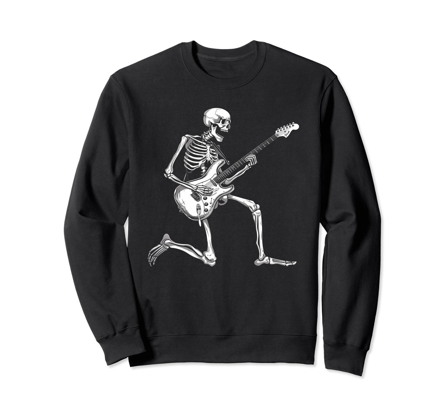 Rock And Roll Skeleton Playing Sweatshirt - Minimalist Print Men Women - T-Shirt, Sweatshirt, Hoodie