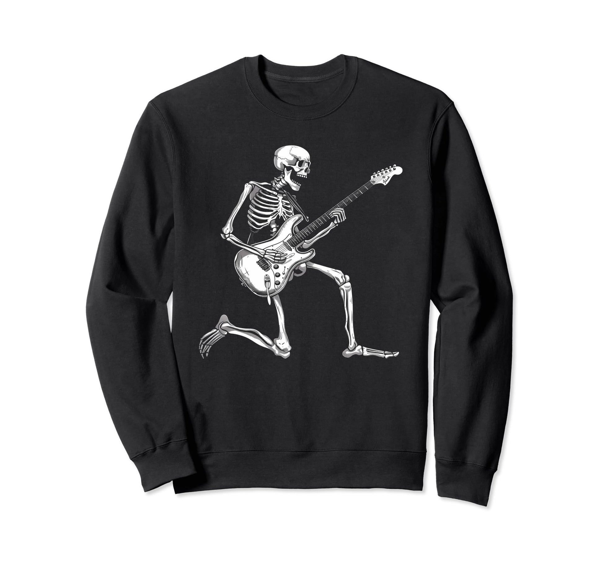 Rock And Roll Skeleton Playing Sweatshirt - Minimalist Print Men Women - T-Shirt, Sweatshirt, Hoodie