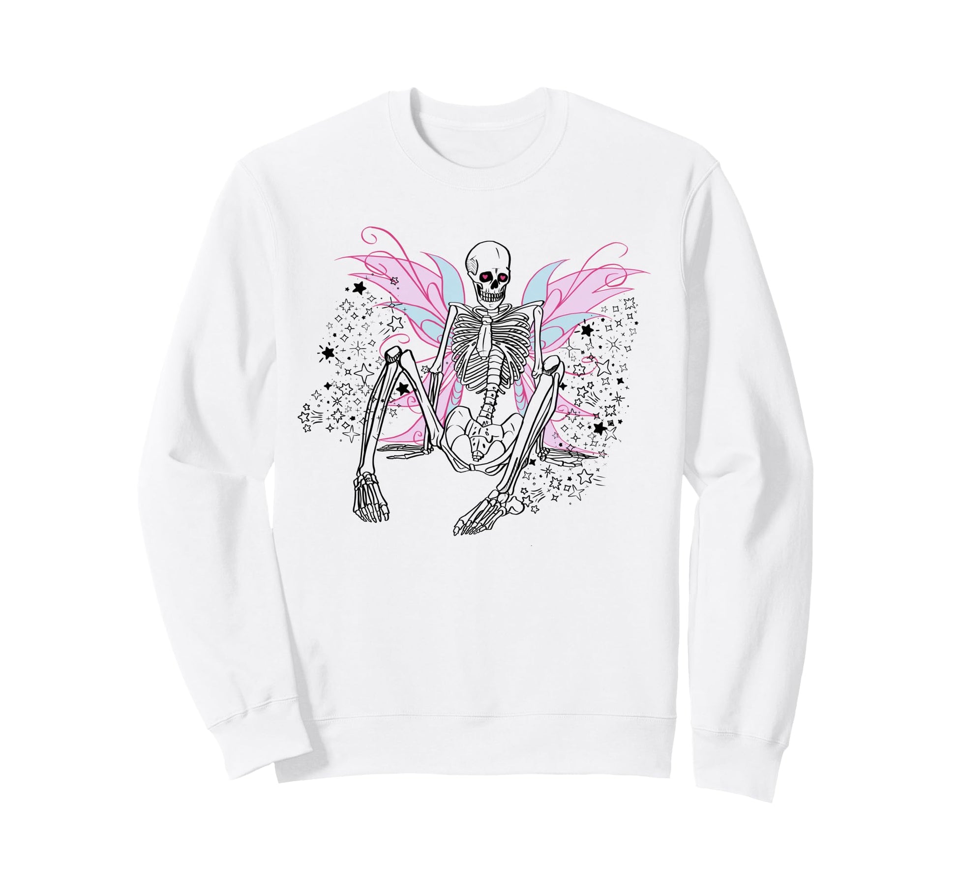 Gothic Skull Fairy Skeleton Y2K Sweatshirt - Trendy Graphic for Adults - T-Shirt, Sweatshirt, Hoodie