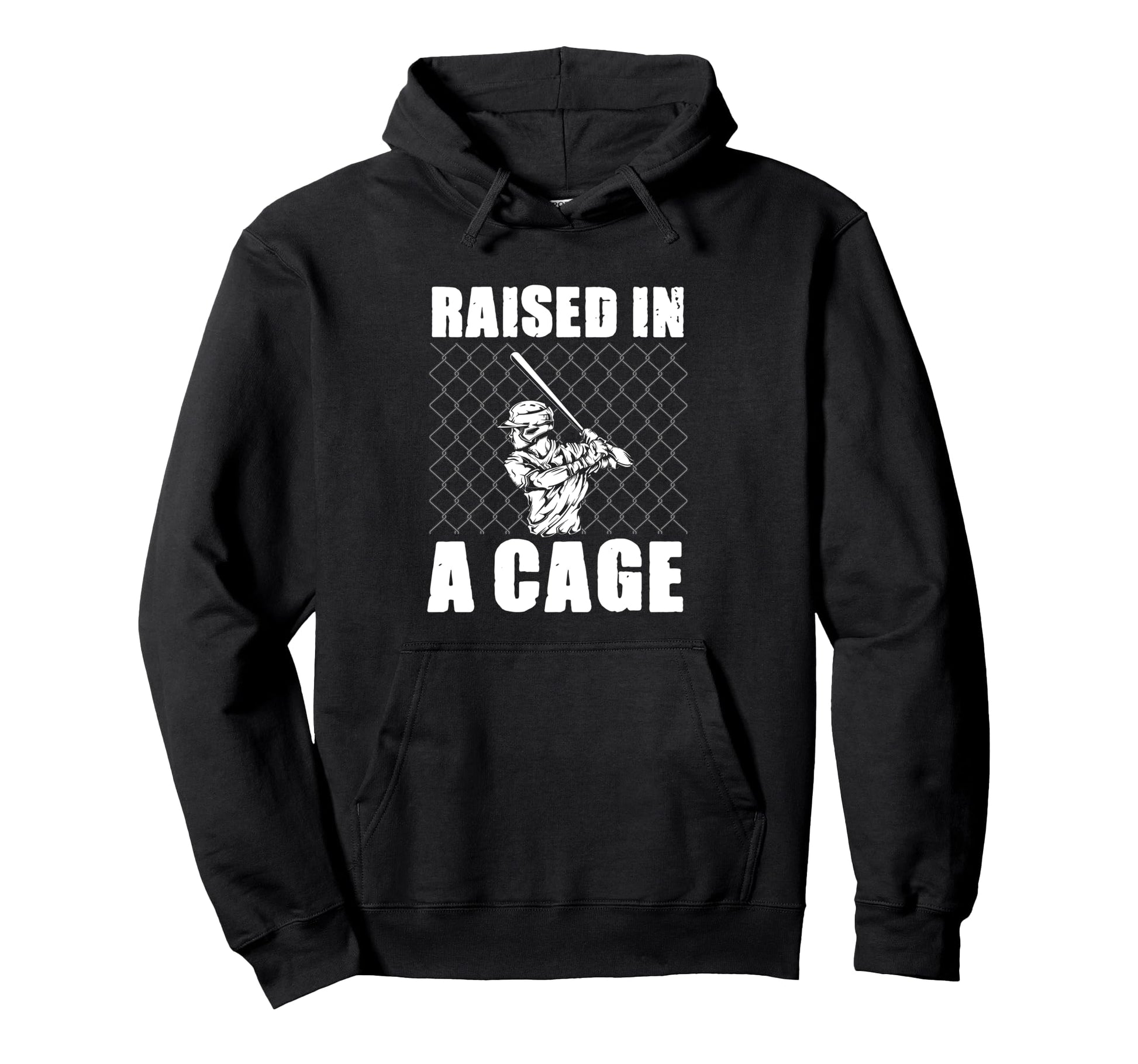 Raised Cage Baseball Catcher Pitch Hoodie - Minimalist Print Men Women - T-Shirt, Sweatshirt, Hoodie