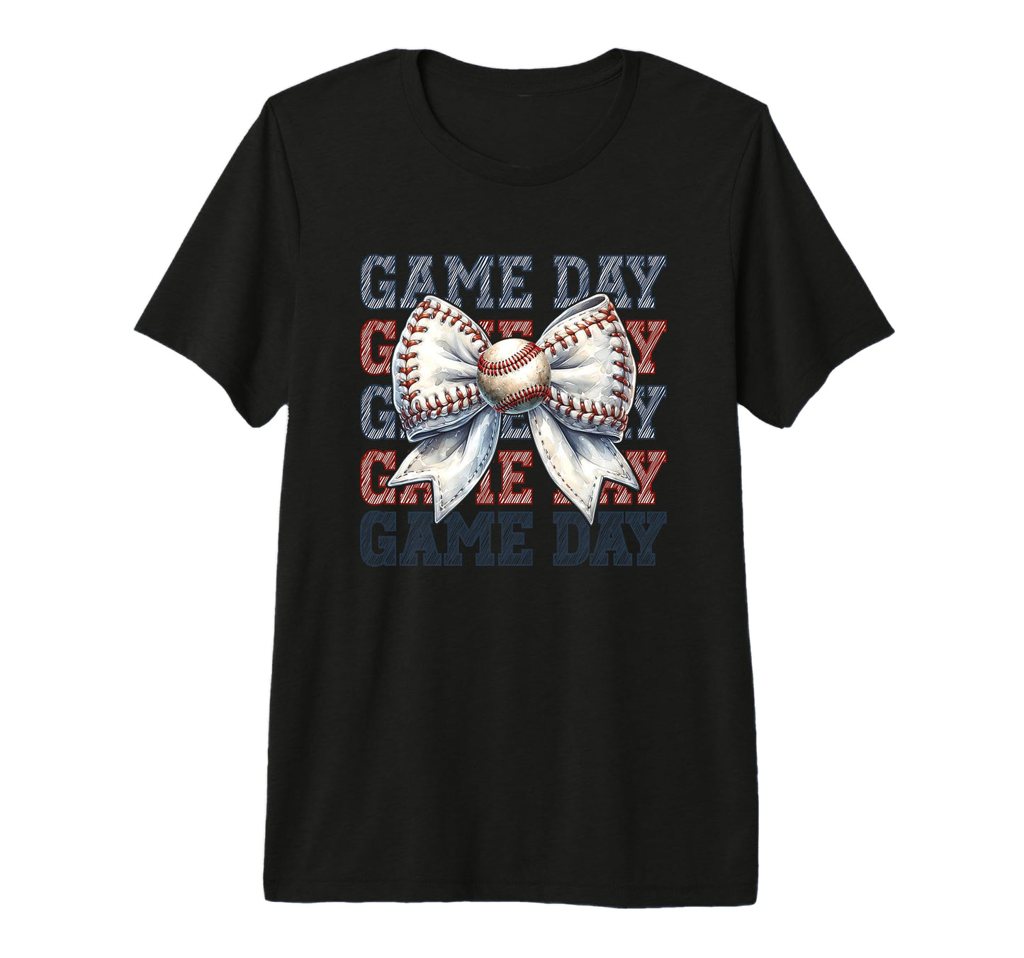 Game Day Baseball Bow Enthusiast Tri T-Shirt - Streetwear Style Unisex - T-Shirt, Sweatshirt, Hoodie