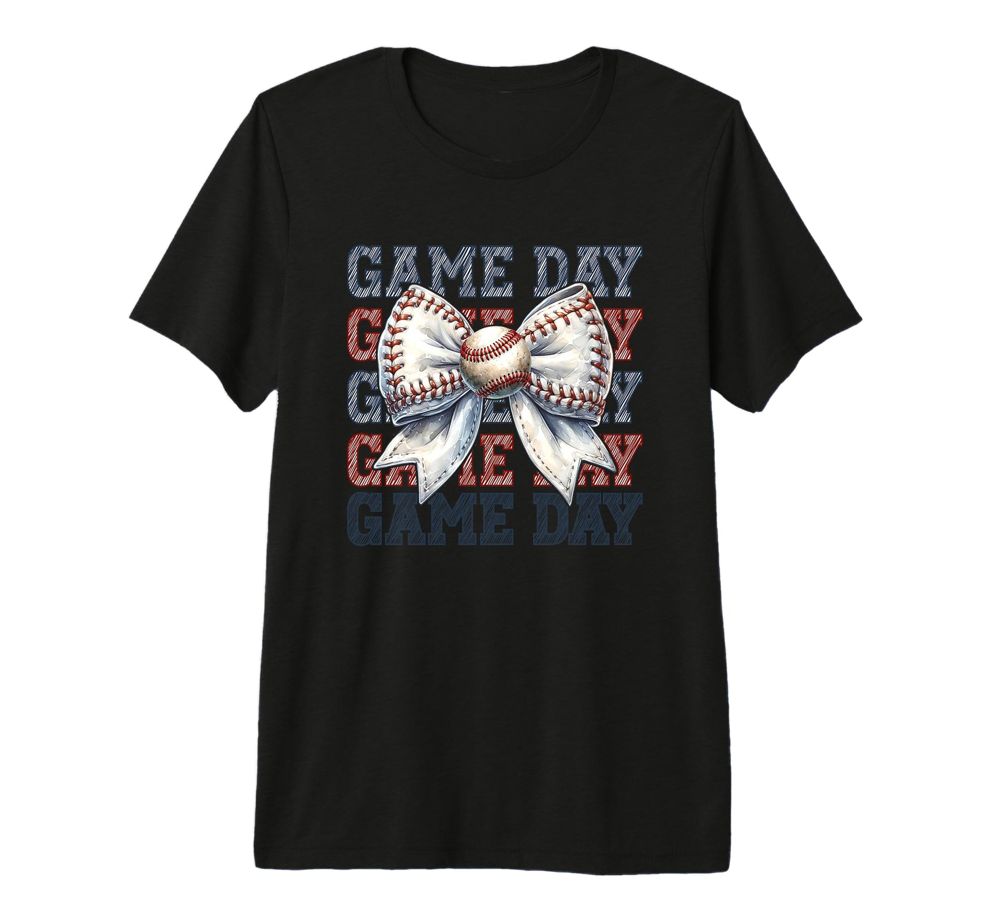 Game Day Baseball Bow Enthusiast Tri T-Shirt - Streetwear Style Unisex - T-Shirt, Sweatshirt, Hoodie
