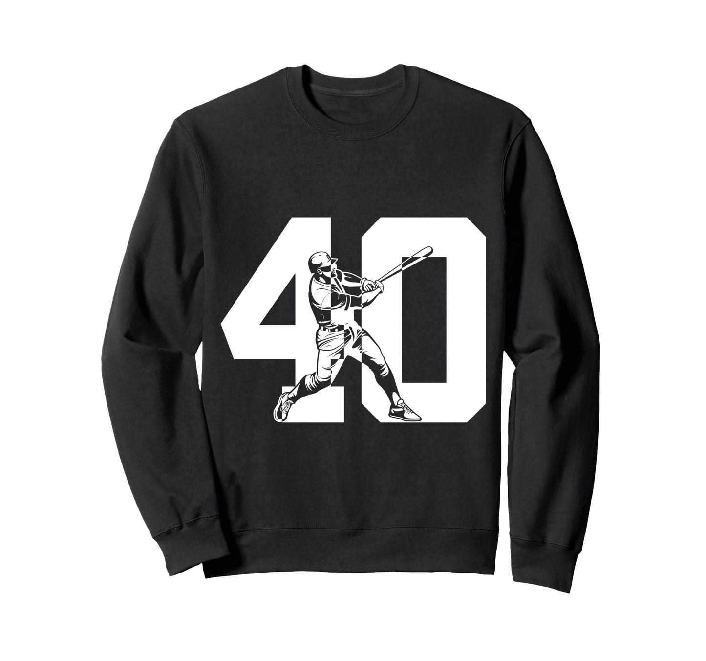 Number 40 Years Baseball 40Th Sweatshirt - Fun Novelty Design Unisex - T-Shirt, Sweatshirt, Hoodie