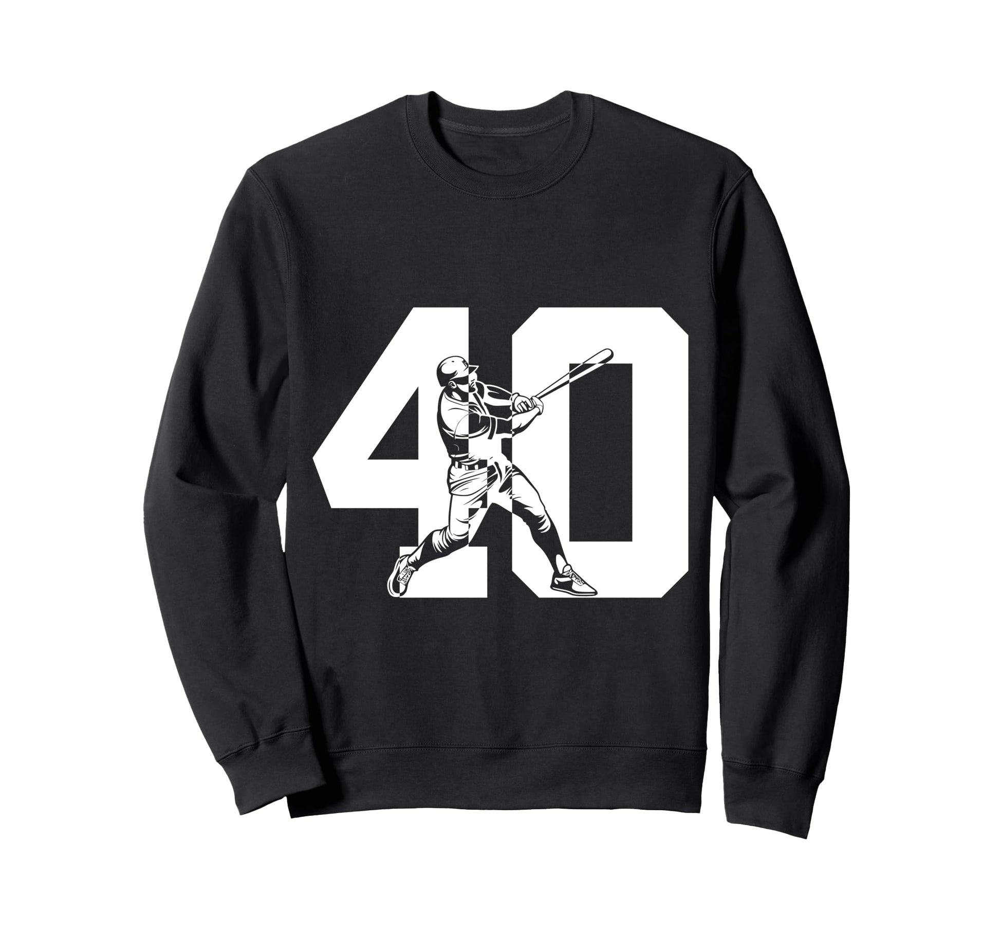 Number 40 Years Baseball 40Th Sweatshirt - Fun Novelty Design Unisex - T-Shirt, Sweatshirt, Hoodie