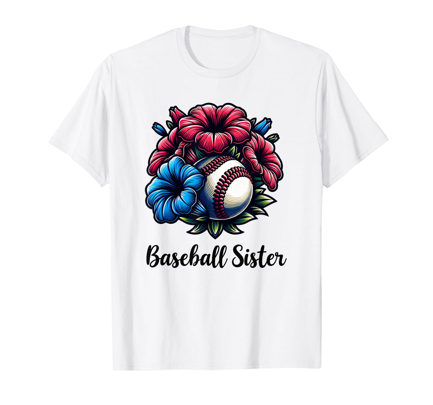 Baseball Sister Coquette Flowers Cheer T-Shirt - Aesthetic Graphic Unisex - T-Shirt, Sweatshirt, Hoodie