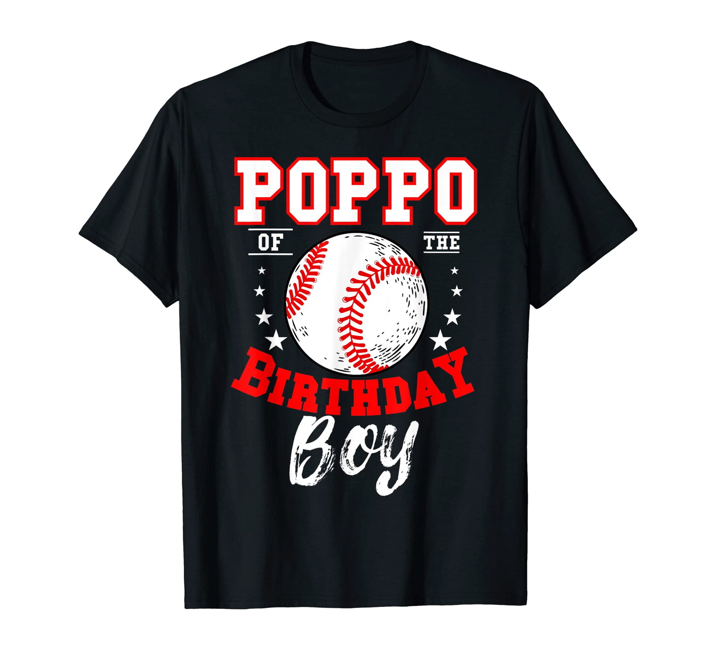 Poppo Birthday Baseball Theme Bday T-Shirt - Custom Art Print Unisex - T-Shirt, Sweatshirt, Hoodie