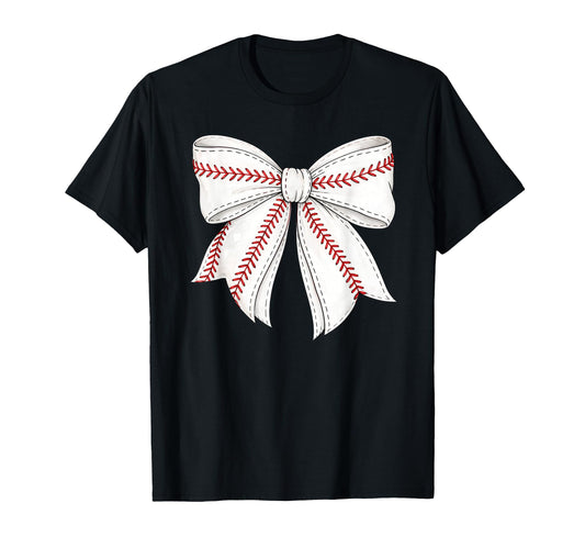 Baseball Coquette Bow Baseball Mom T-Shirt - Fun Novelty Design Men Women - T-Shirt, Sweatshirt, Hoodie