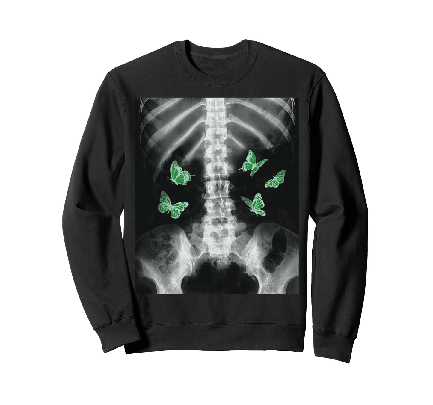 Egirl Xray Skeleton Green Sweatshirt - Novelty Apparel for Adults - T-Shirt, Sweatshirt, Hoodie
