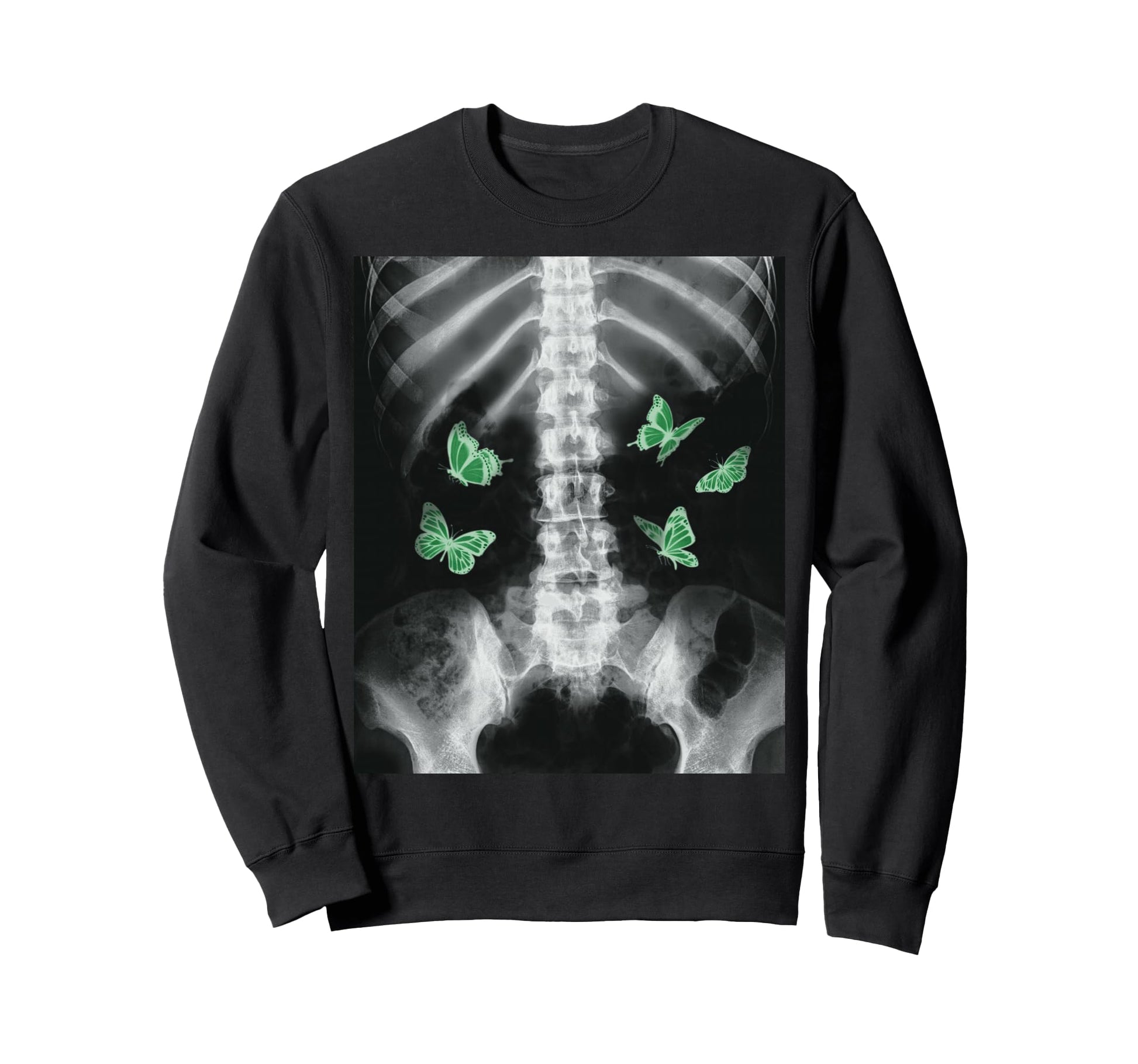 Egirl Xray Skeleton Green Sweatshirt - Novelty Apparel for Adults - T-Shirt, Sweatshirt, Hoodie