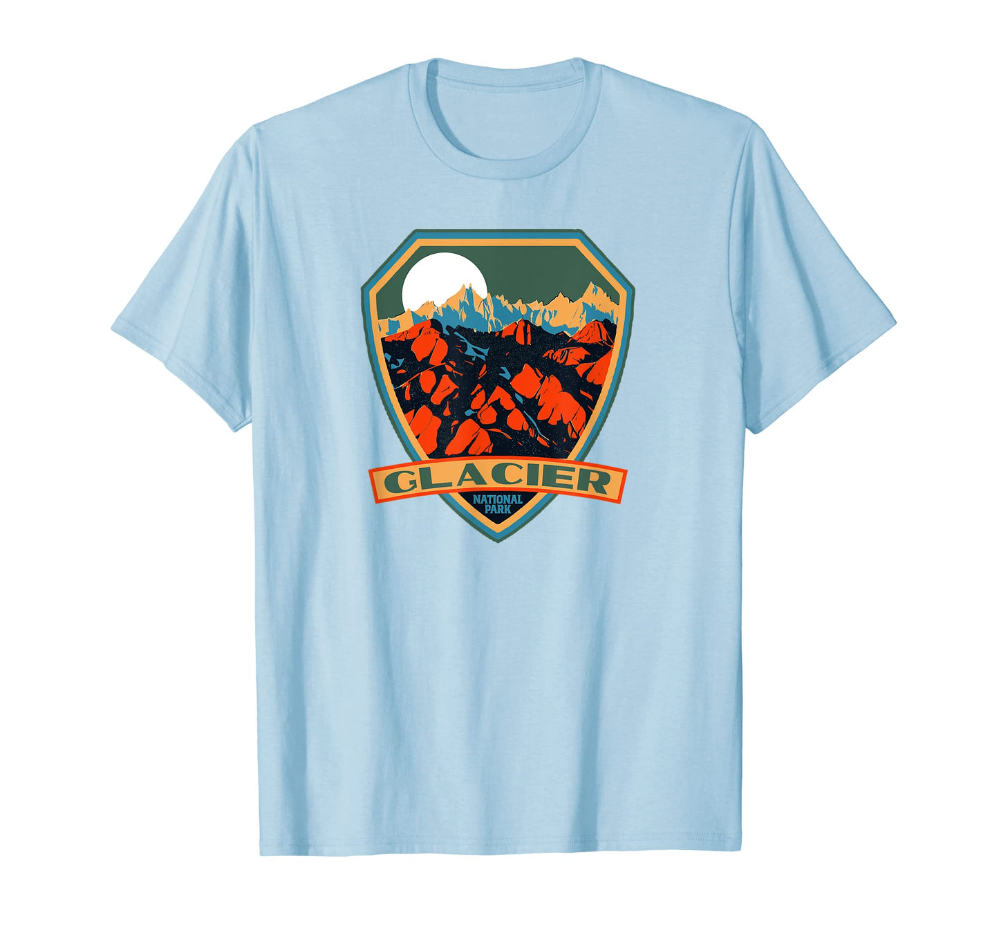 Glacier National Park Wpa Badge T-Shirt - Aesthetic Graphic Unisex - T-Shirt, Sweatshirt, Hoodie