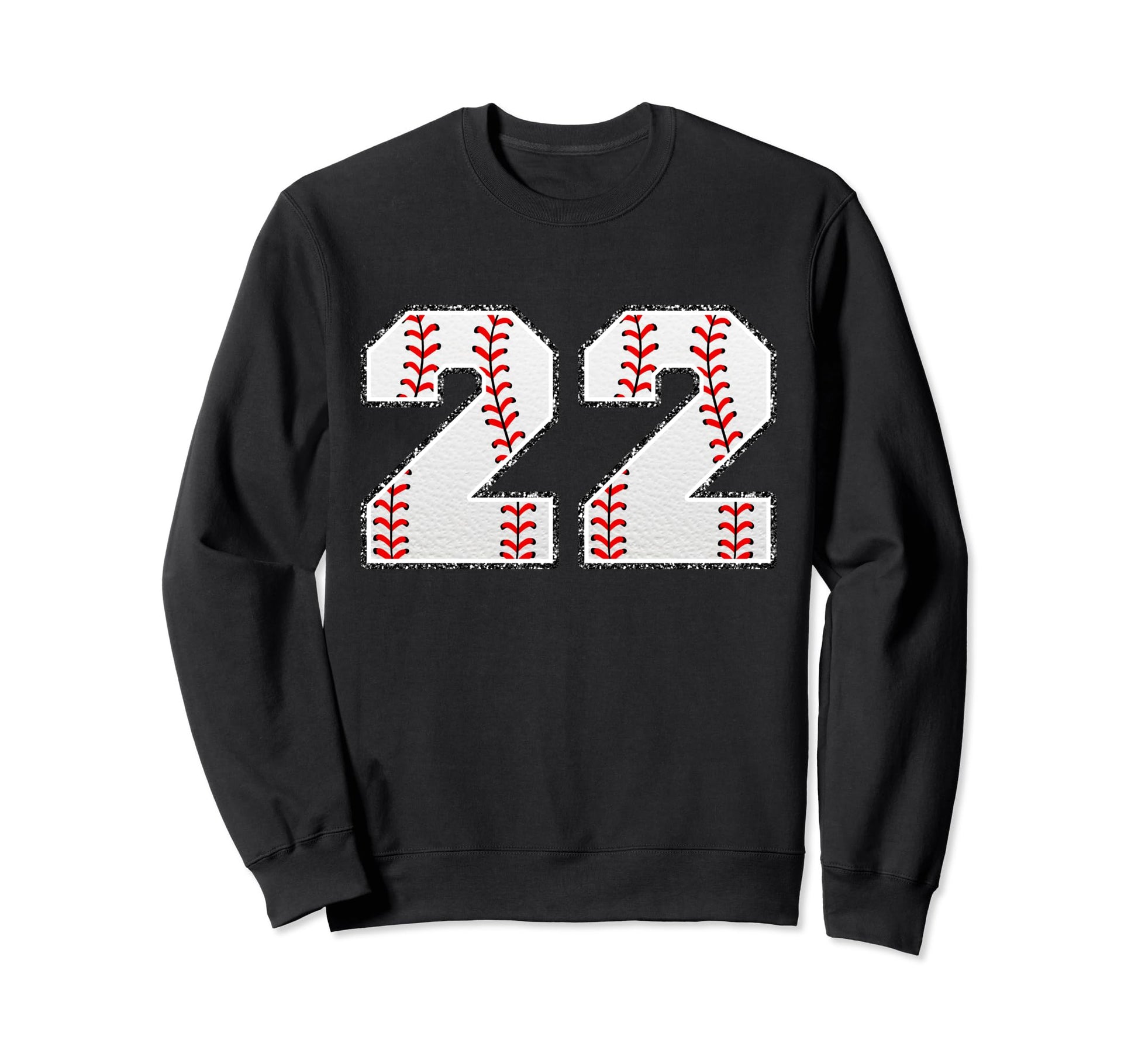 Number 22 Baseball Distressed Sweatshirt - Custom Art Print for Adults - T-Shirt, Sweatshirt, Hoodie