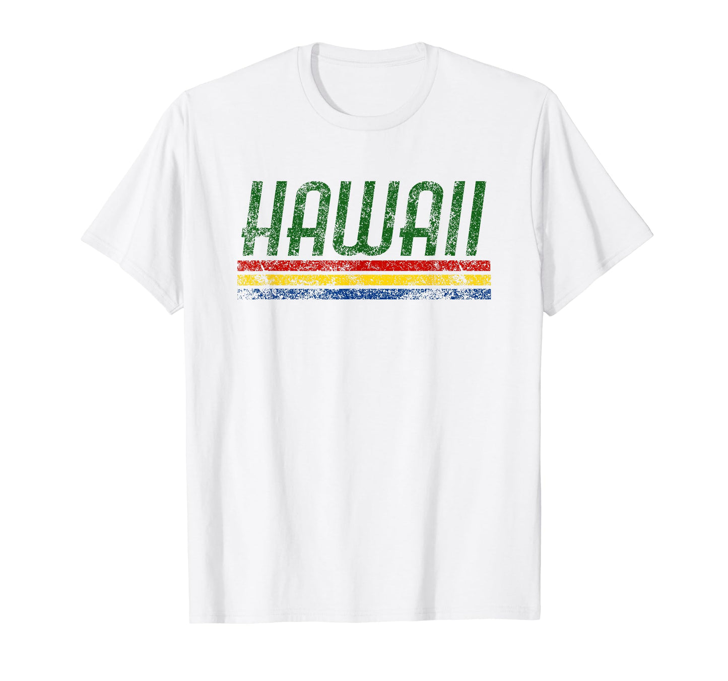 Hawaii Weathered Stripe Throwback T-Shirt - Fun Novelty Design Men Women - T-Shirt, Sweatshirt, Hoodie