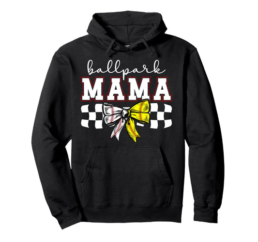 Ballpark Mama Coquette Softball Hoodie - Streetwear Style Men Women - T-Shirt, Sweatshirt, Hoodie