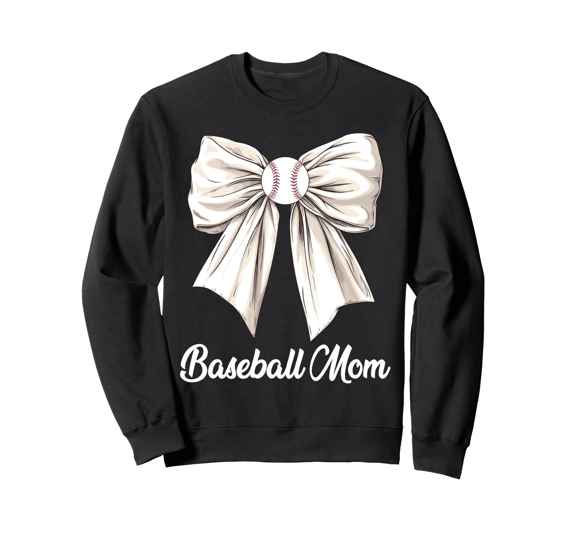 Baseball Mom Coquette Bow Baseball Sweatshirt - Unique Graphic Unisex - T-Shirt, Sweatshirt, Hoodie