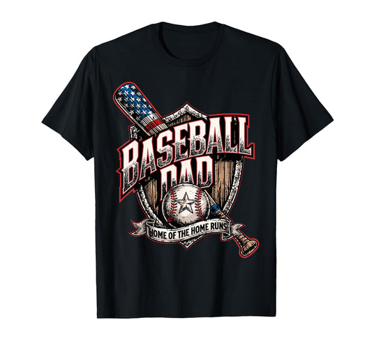 American Baseball Dad Baseball Dad T-Shirt - Casual Everyday Wear Men Women - T-Shirt, Sweatshirt, Hoodie