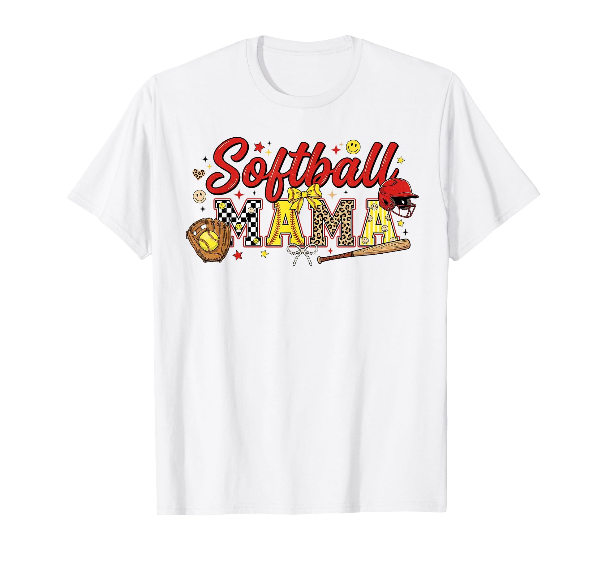 Softball Mama Leopard Coquette Bow T-Shirt - Streetwear Style for Adults - T-Shirt, Sweatshirt, Hoodie