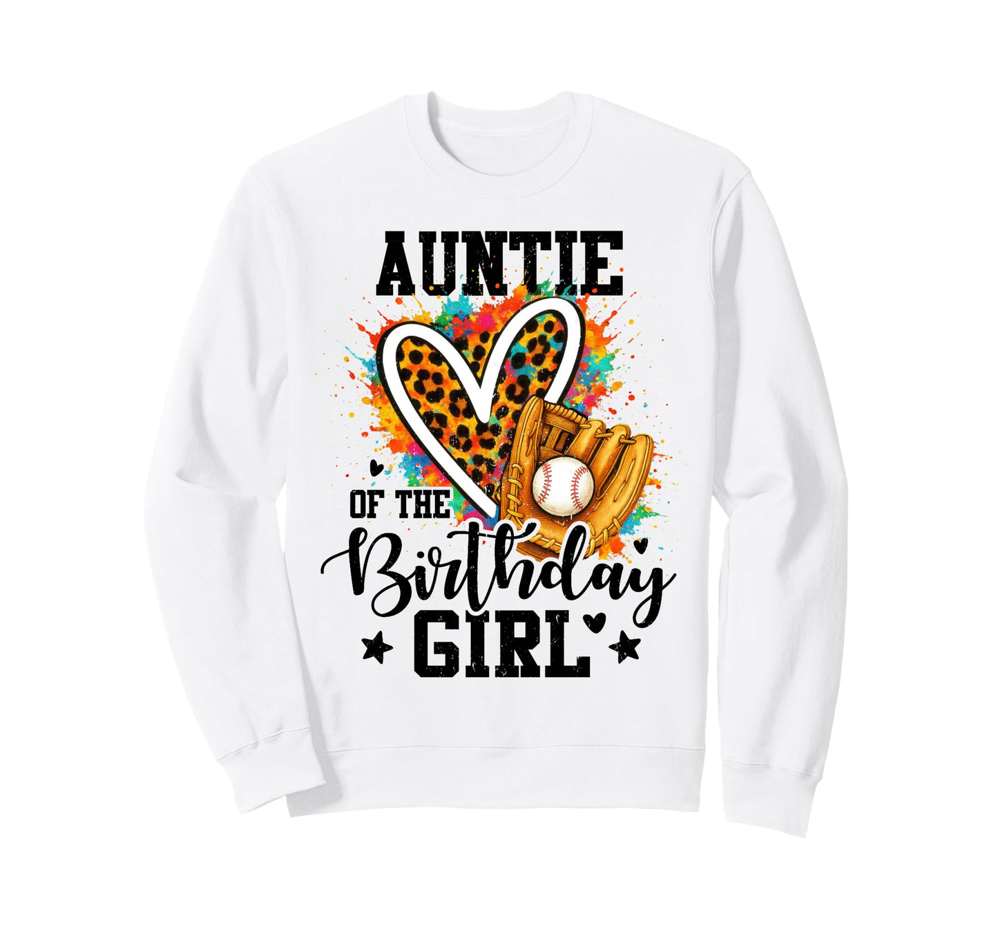 Auntie Birthday Baseball Colorful Sweatshirt - Minimalist Print for Adults - T-Shirt, Sweatshirt, Hoodie