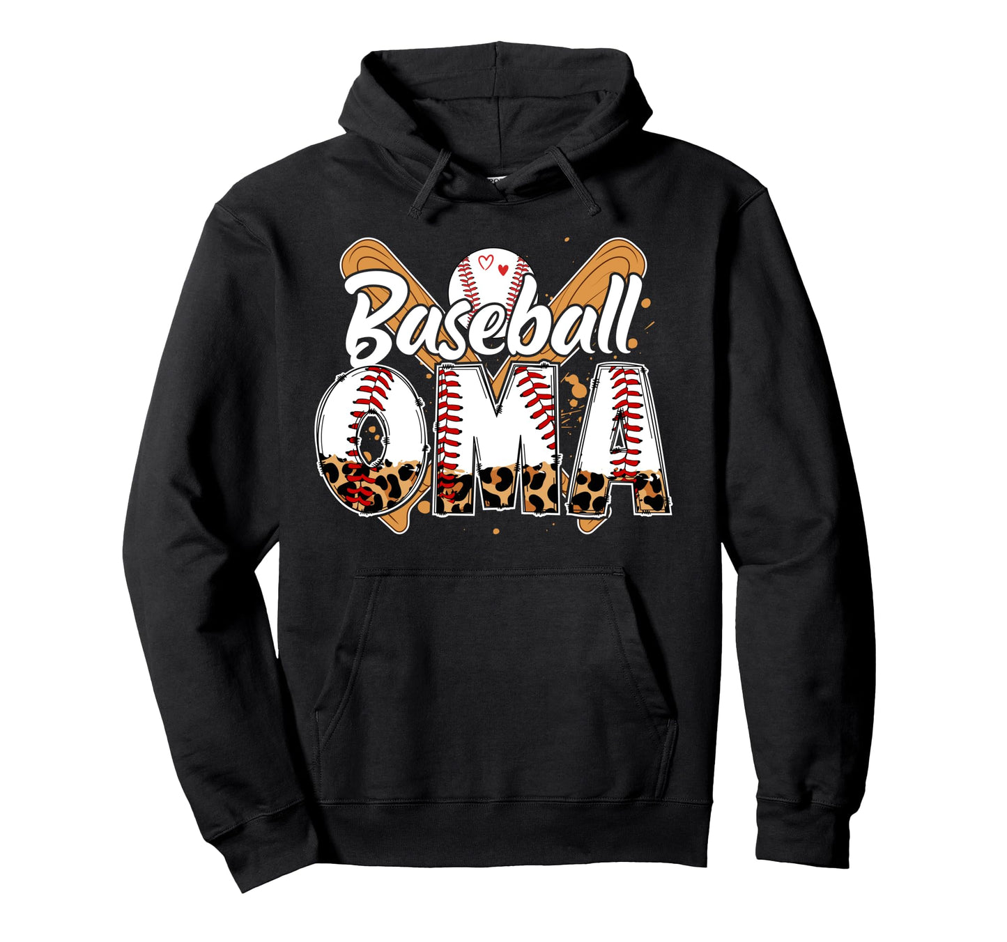 Baseball Oma Leopard Oma Baseball Player Hoodie - Novelty Apparel Unisex - T-Shirt, Sweatshirt, Hoodie