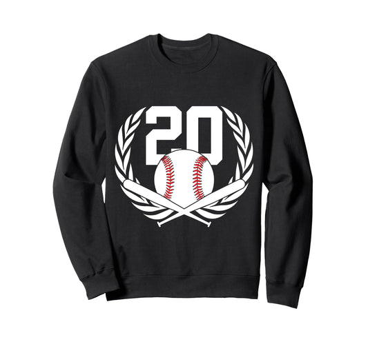 20 Years Number 20 Baseball 20Th Sweatshirt - Novelty Apparel Men Women - T-Shirt, Sweatshirt, Hoodie