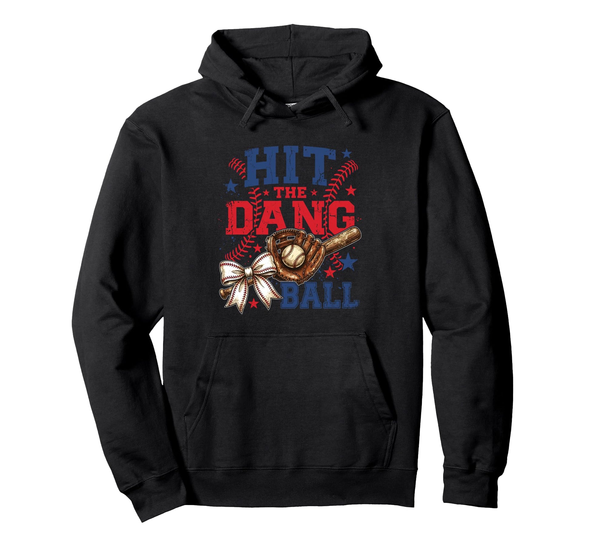 Hit Dang Ball Funny Baseball Mom Bow Mothers Hoodie - Graphic Print Unisex - T-Shirt, Sweatshirt, Hoodie