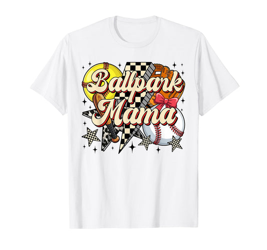 Ballpark Mama Funny Leopard Baseball Mom T-Shirt - Graphic Print Men Women - T-Shirt, Sweatshirt, Hoodie