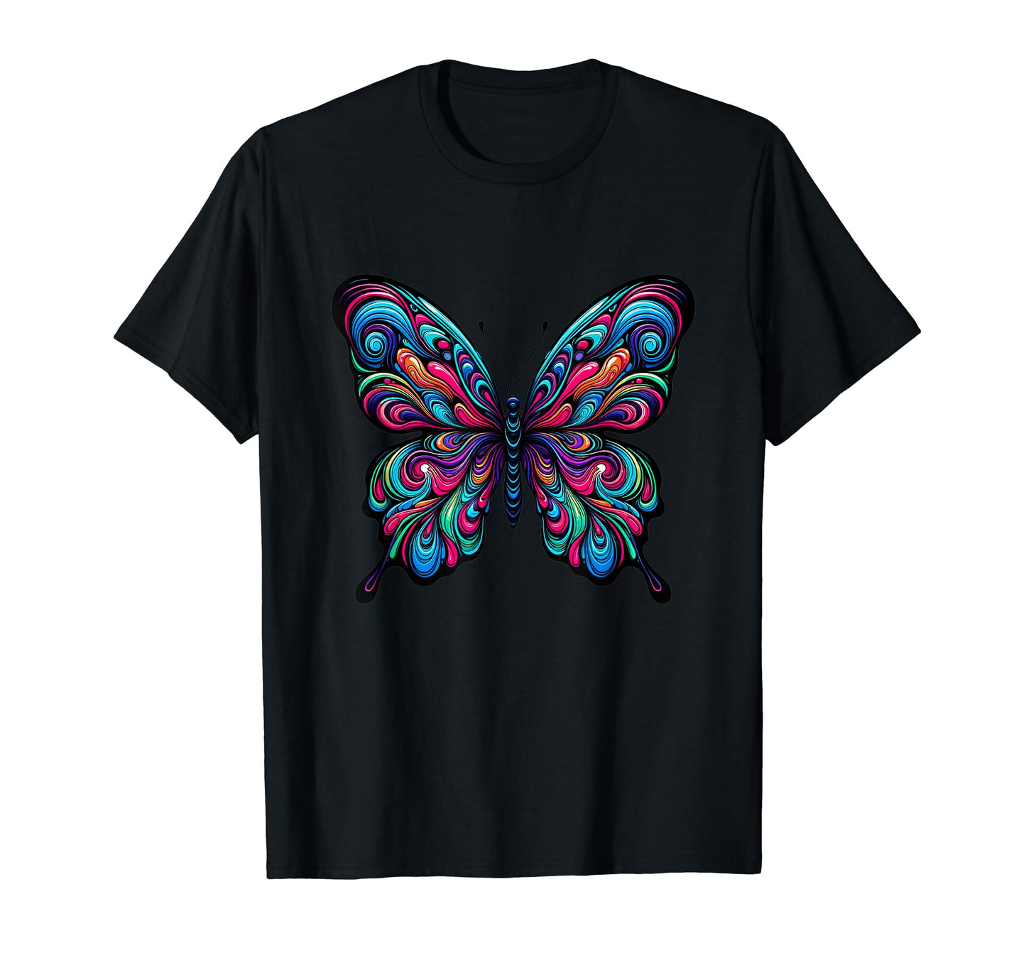 Vibrant Psychedelic Butterfly Color T-Shirt - Novelty Apparel Men Women - T-Shirt, Sweatshirt, Hoodie
