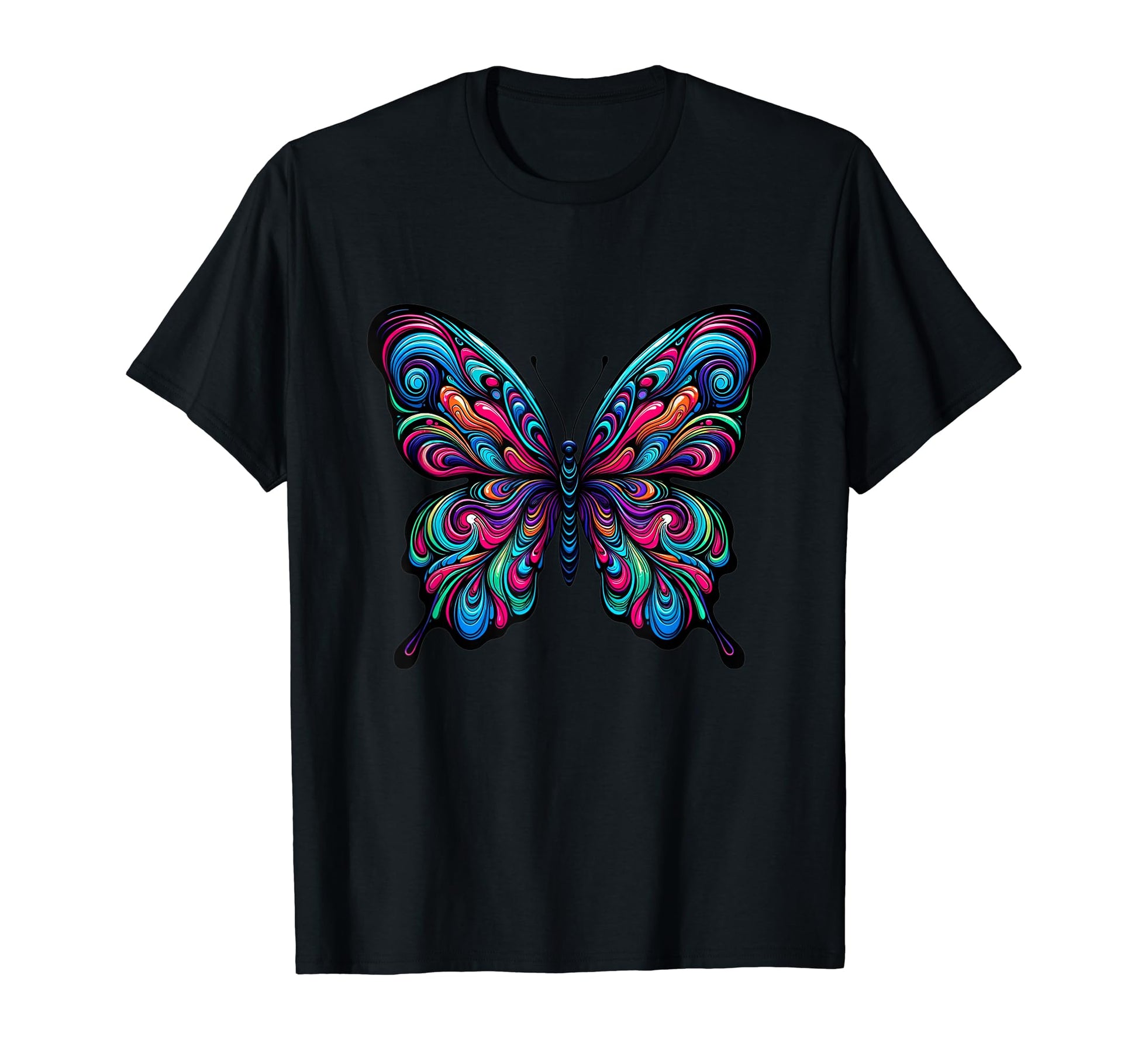 Vibrant Psychedelic Butterfly Color T-Shirt - Novelty Apparel Men Women - T-Shirt, Sweatshirt, Hoodie