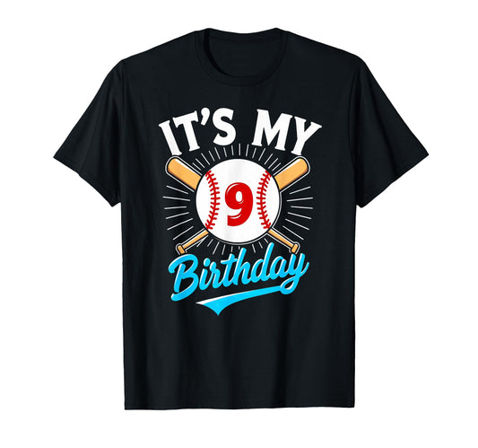 9 Years Old Baseball Player T-Shirt - Aesthetic Graphic Men Women - T-Shirt, Sweatshirt, Hoodie