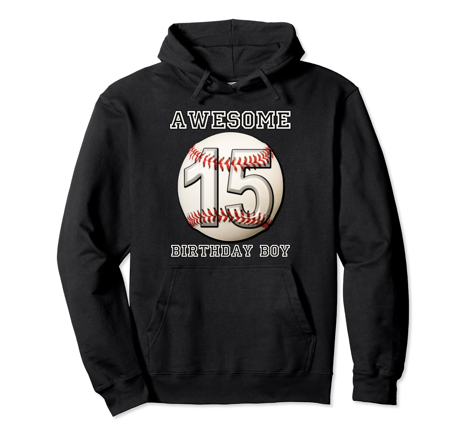 15 Years Old Baseball Themed 15Th Hoodie - Custom Art Print for Adults - T-Shirt, Sweatshirt, Hoodie