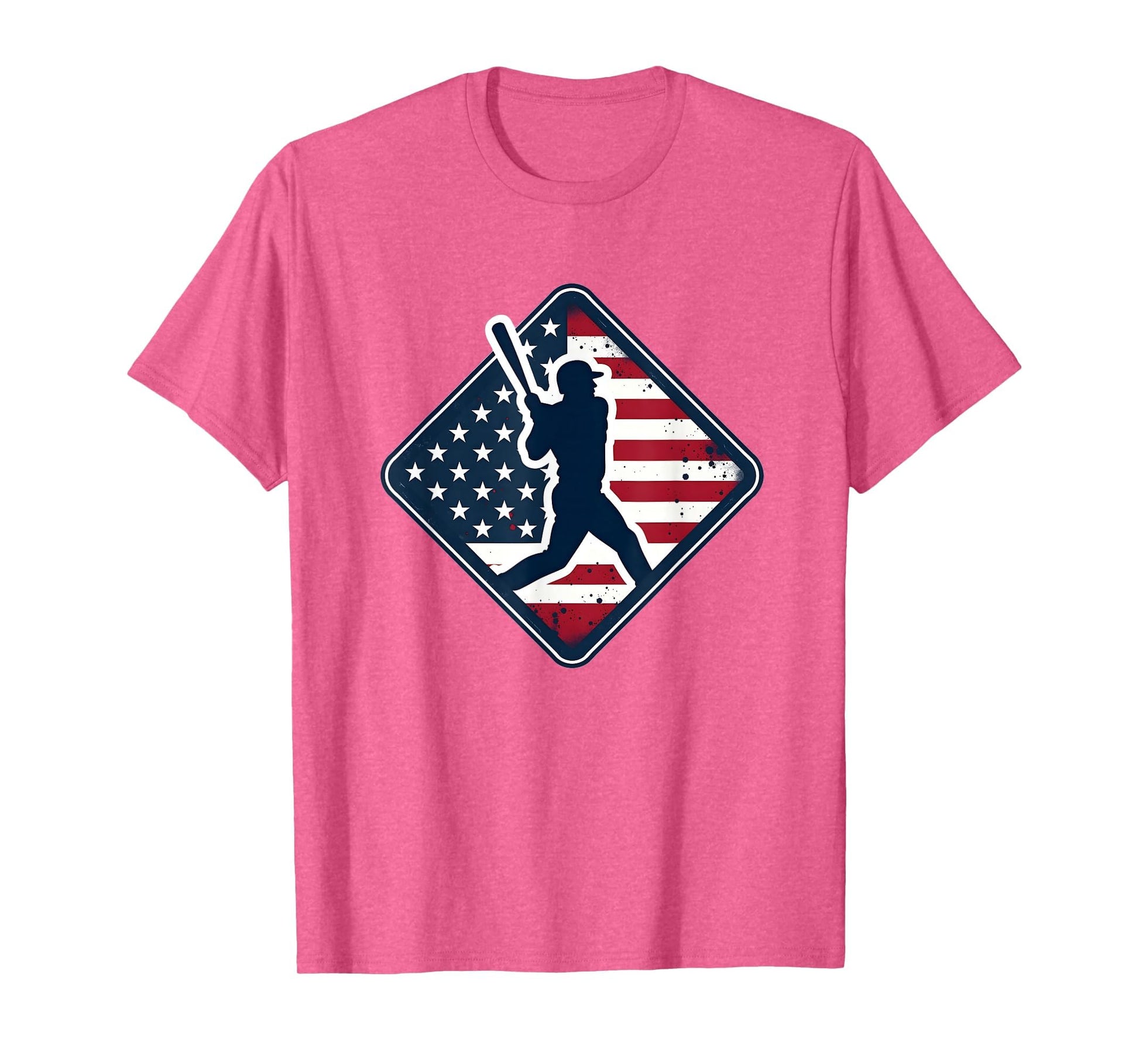 Baseball Patriot Diamond Flag T-Shirt - Minimalist Print Men Women - T-Shirt, Sweatshirt, Hoodie