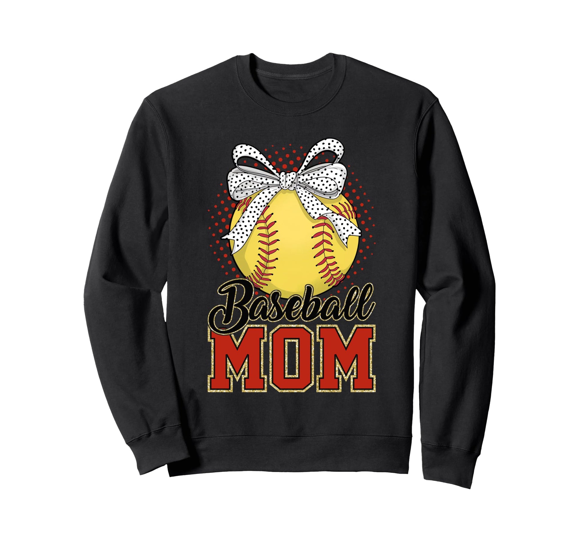 Baseball Mom Play Ball Sports Bow Gift Hoodie - Trendy Graphic Men Women - T-Shirt, Sweatshirt, Hoodie