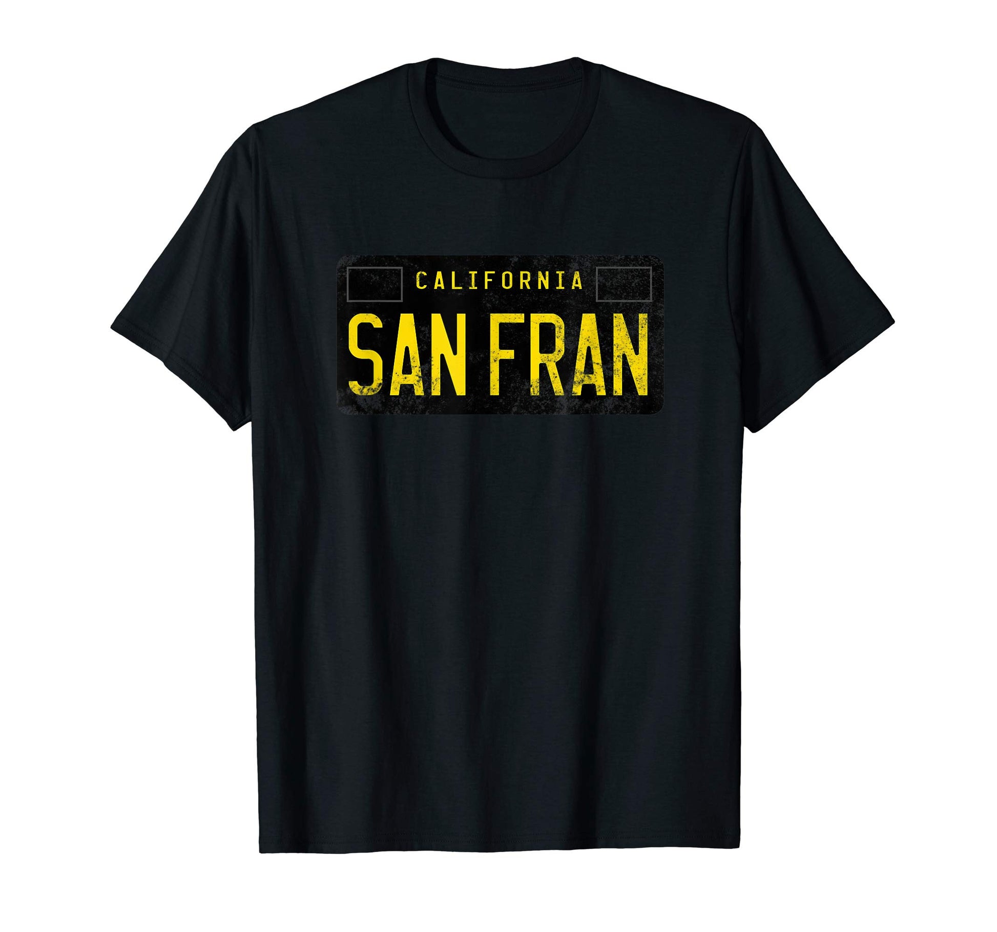 West Coast Plates Ca Plate Distressed San T-Shirt - Unique Graphic Unisex - T-Shirt, Sweatshirt, Hoodie