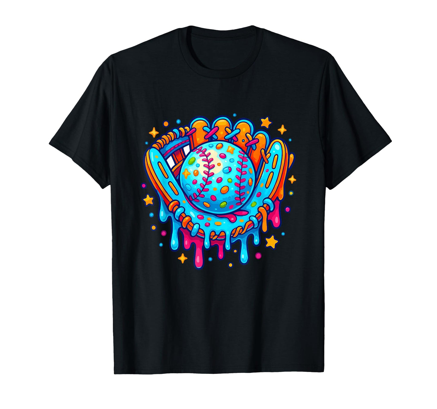 Baseball Drip Ice Cream Sprinkles T-Shirt - Fun Novelty Design Unisex - T-Shirt, Sweatshirt, Hoodie