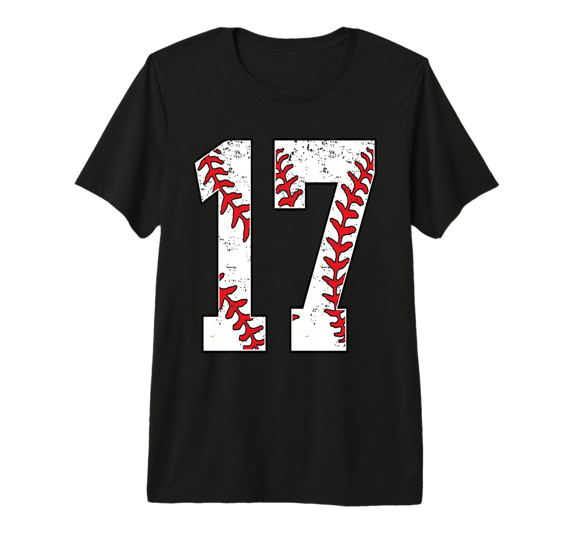 Number 17 Baseball 17 Jersey Number T-Shirt - Streetwear Style for Adults - T-Shirt, Sweatshirt, Hoodie