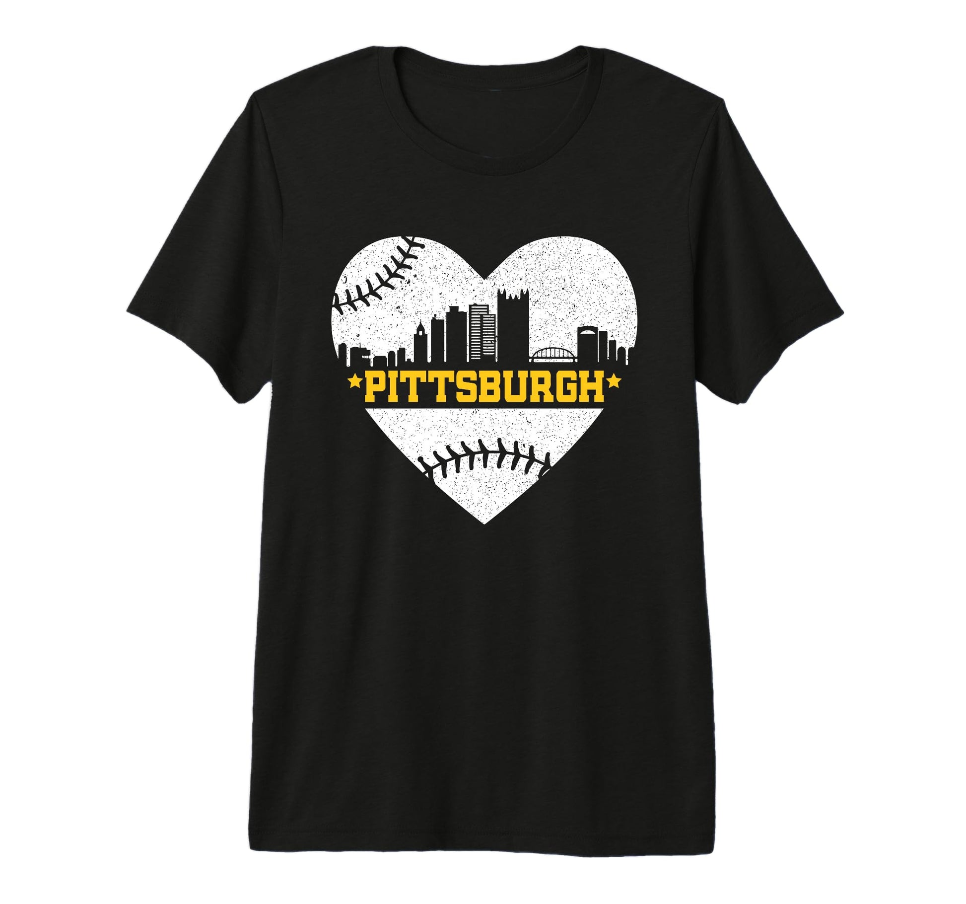 Pittsburgh Lovers Skyline Baseball T-Shirt - Custom Art Print Men Women - T-Shirt, Sweatshirt, Hoodie